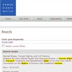 Human Rights Watch - Exemple de site utilisant Solr