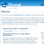 Une recherche par facettes des modules de recherche par facettes, sur drupal.org
